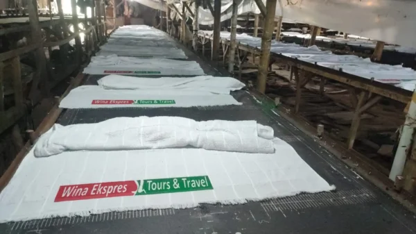 Ihram sablon gramasi 1.3-1.4 campur